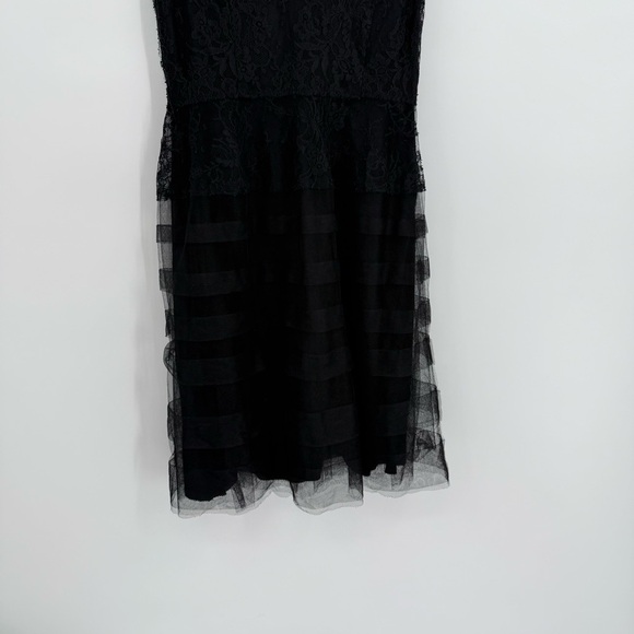 jill stuart Black Floral lace Tank dress size 2 Sleeveless Mesh Skirt Lined - Picture 3 of 9